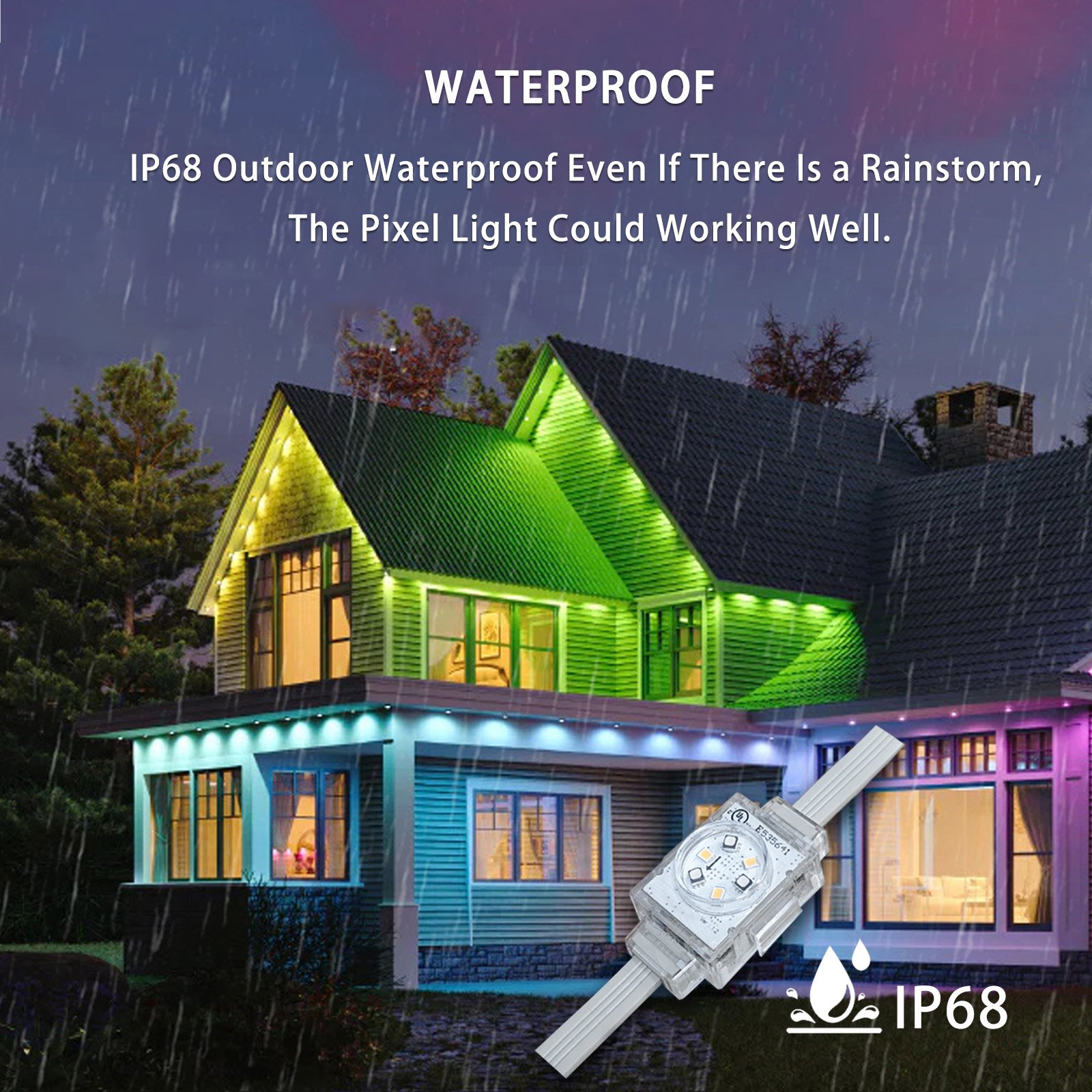 HRSYT Permanent Holiday Outdoor Lights Beautiful Special Shape RGB LED Pixel Lights DC48V Dot Point Light