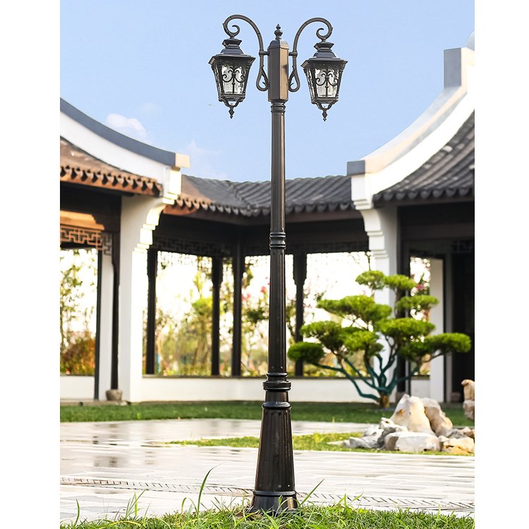 2 Head European Style Landscape Outdoor Road Lamp Post Led Lights for Decoration Garden Lights