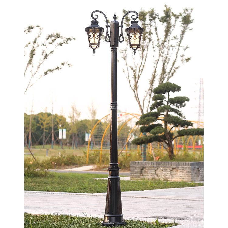 2 Head European Style Landscape Outdoor Road Lamp Post Led Lights for Decoration Garden Lights