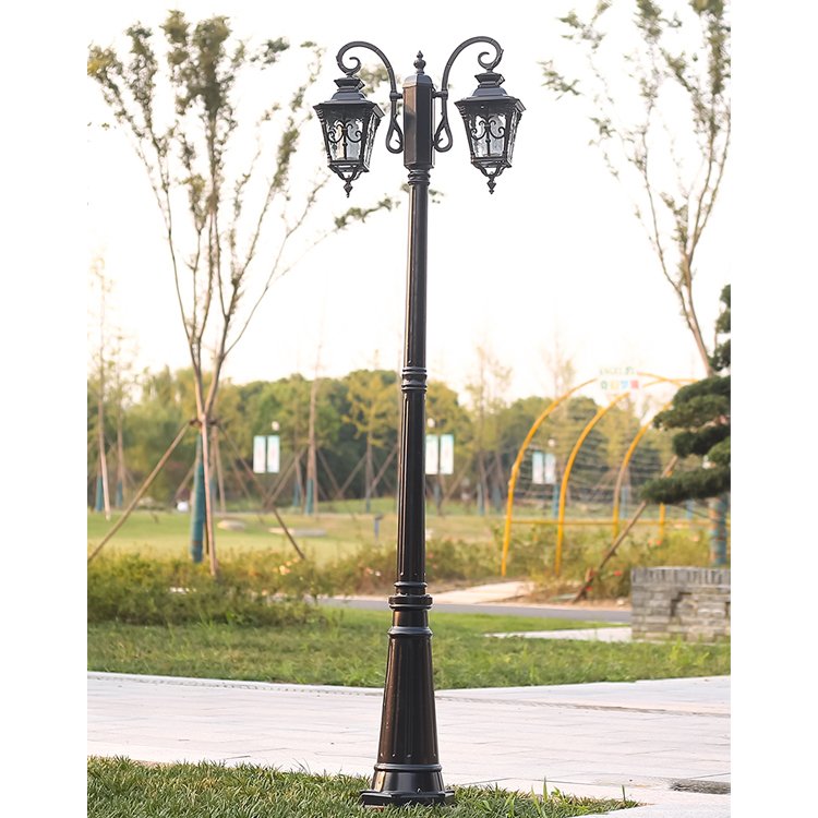 2 Head European Style Landscape Outdoor Road Lamp Post Led Lights for Decoration Garden Lights