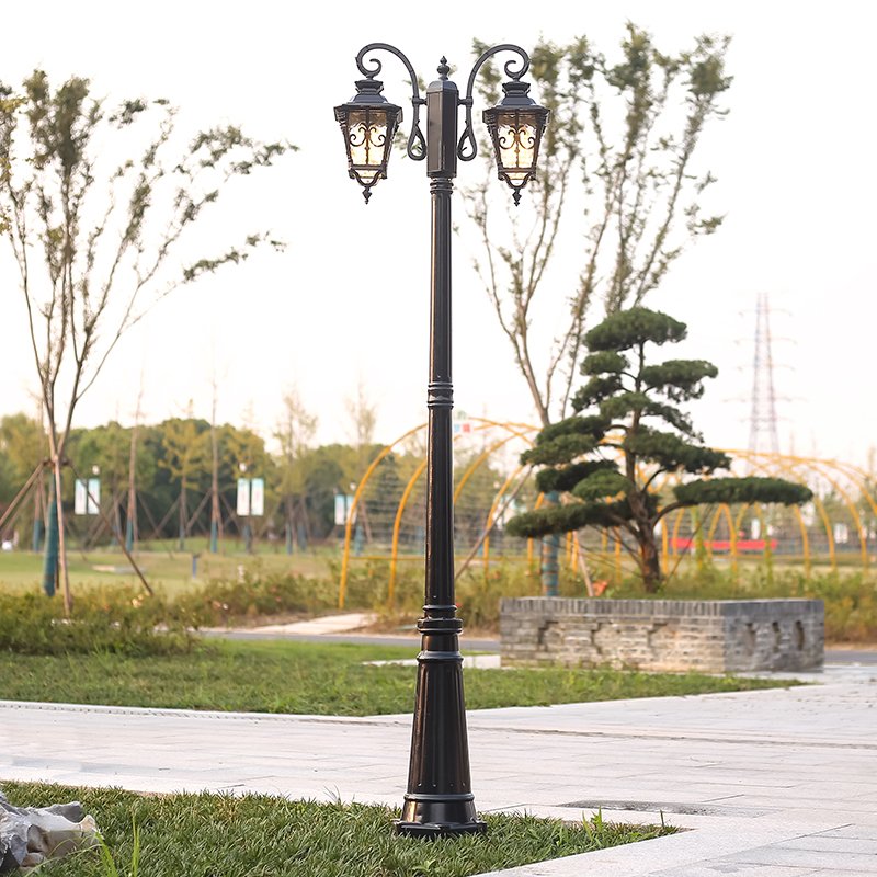 2 Head European Style Landscape Outdoor Road Lamp Post Led Lights for Decoration Garden Lights