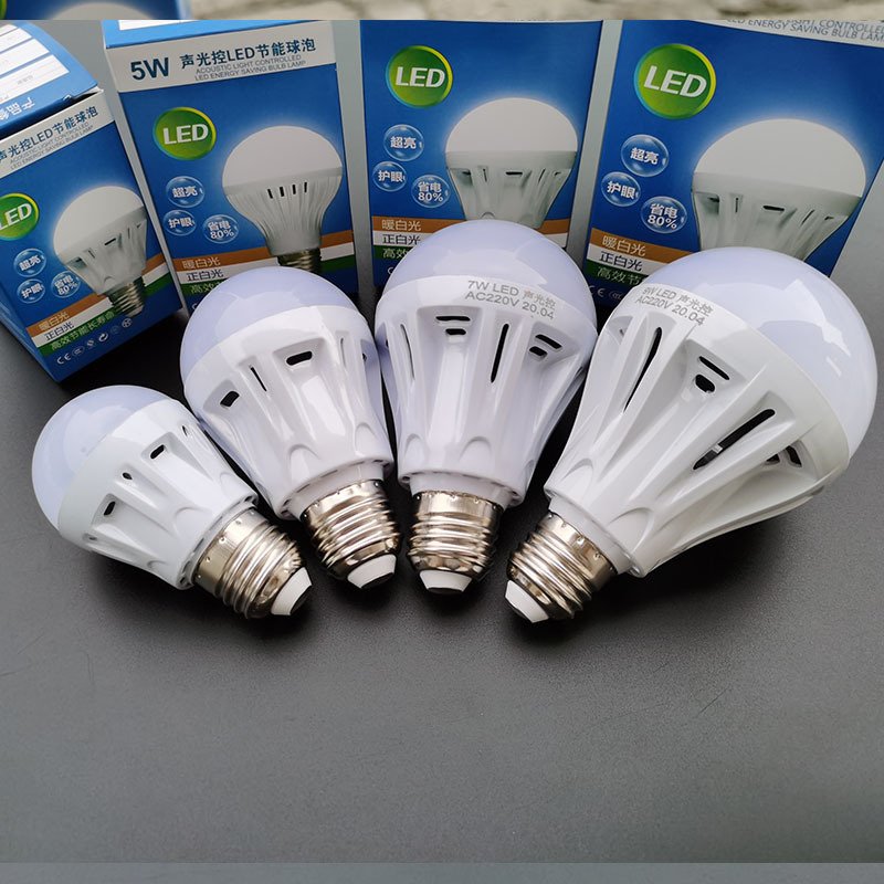 High-quality Intelligent Voice and Light Control Induction LED Bulb Ball Human Infrared Induction Lamp radar Induction Lamp