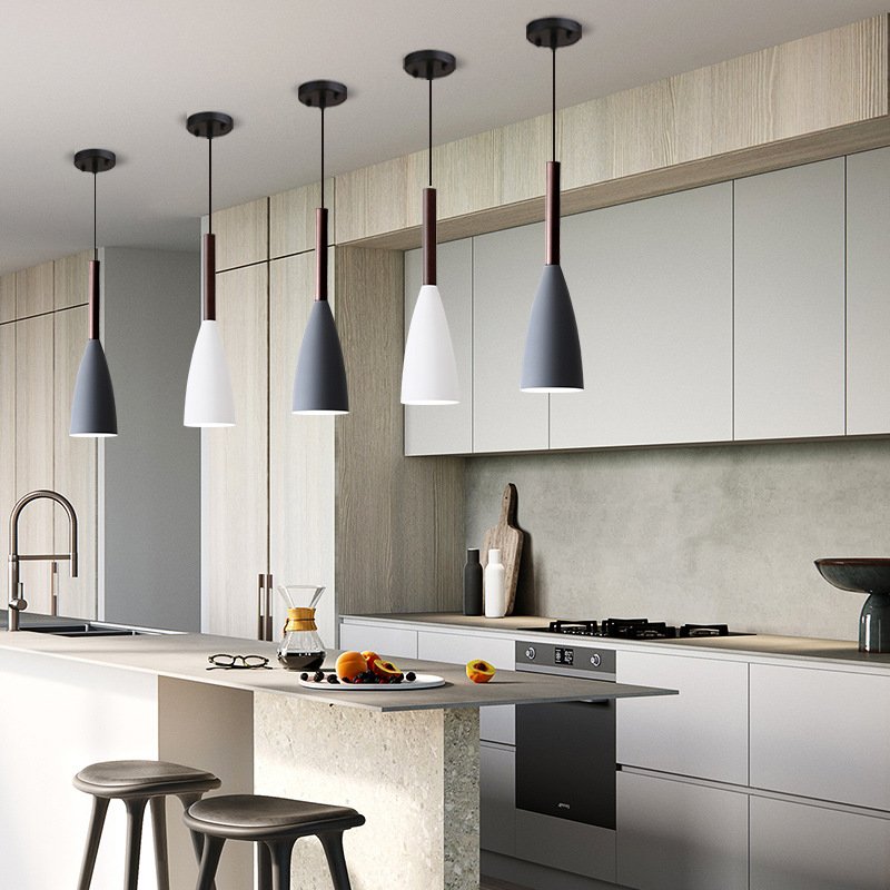 Modern Nordic Pendant Lights Minimalist Multicolor Hanging Lamps E27 Edison Bulb for Kitchen Dining Bedroom Iron Pendant Lamp