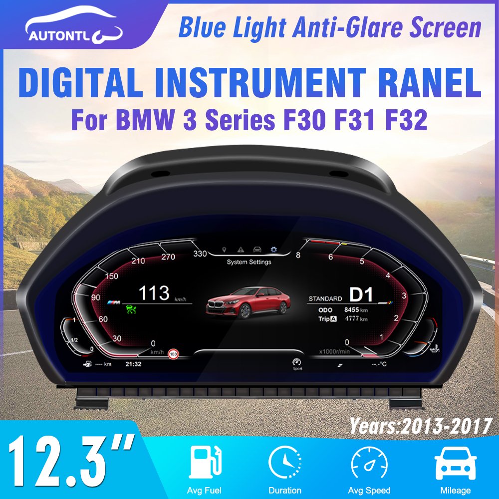 Navihua Car Dashboard Panel Speedometer Virtual Instrument Digital Cluster for BMW 3 Series F34 2013-2017