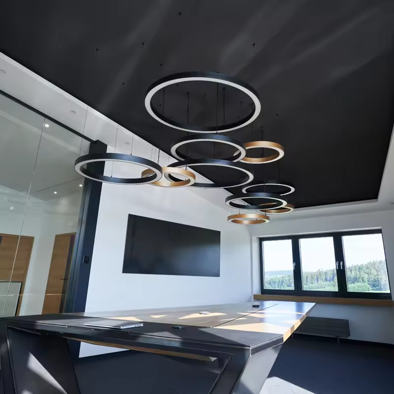 ETL 1m/1.2m/1.5m/1.8m/2m Size Circular Led Luminaire Light With Aluminum Profile Office Light