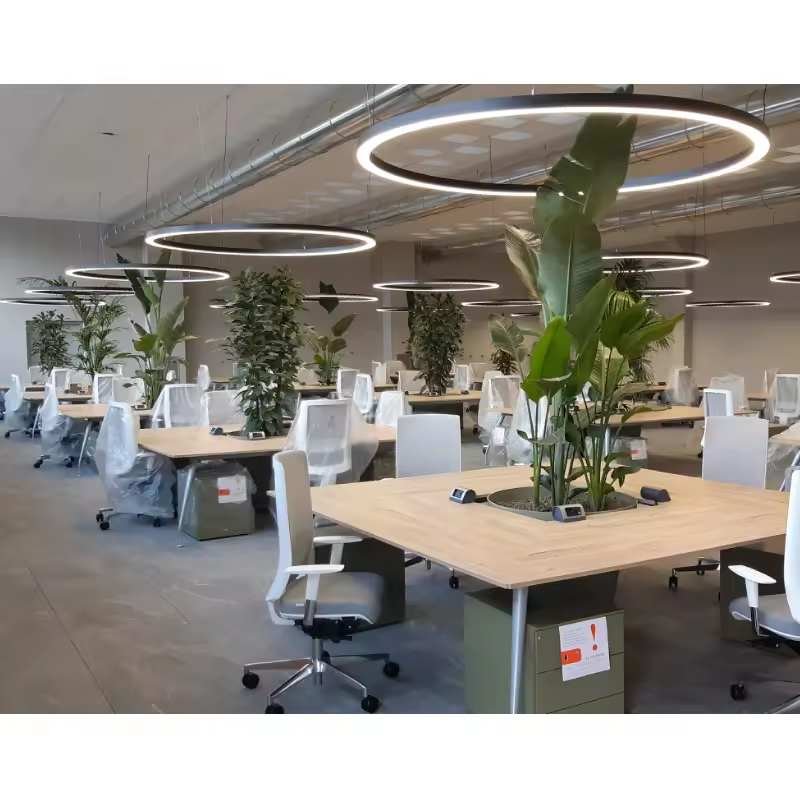 ETL 1m/1.2m/1.5m/1.8m/2m Size Circular Led Luminaire Light With Aluminum Profile Office Light