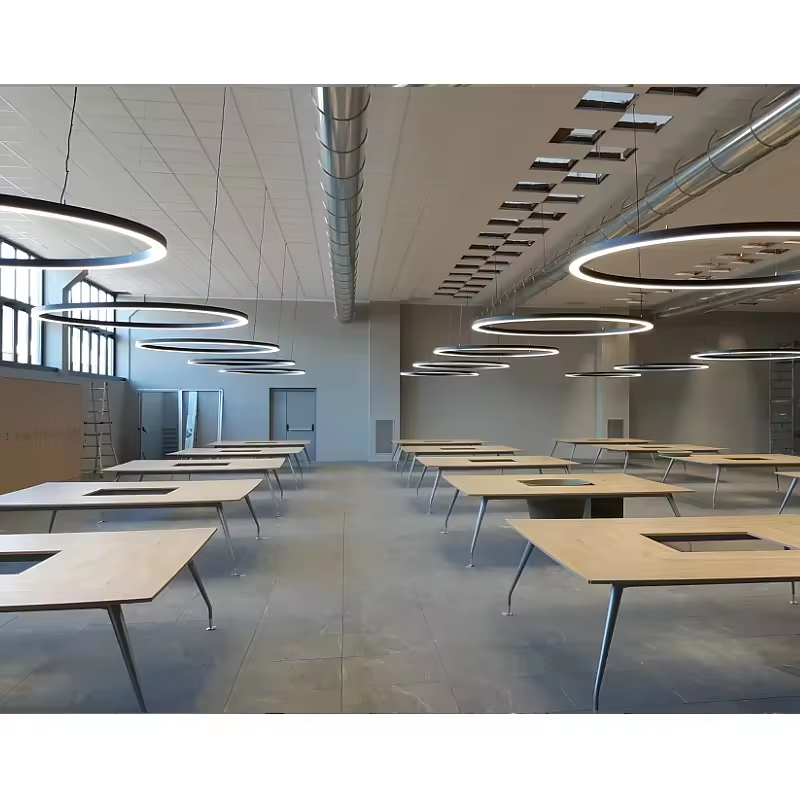 ETL 1m/1.2m/1.5m/1.8m/2m Size Circular Led Luminaire Light With Aluminum Profile Office Light