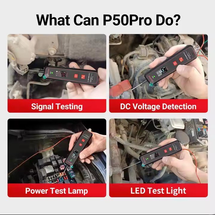 P50 PRO DC0-40V Car LCD Digital Circuit Tester Voltage Meter Pen Automotive Universal Truck Circuit Scanner Power Probe