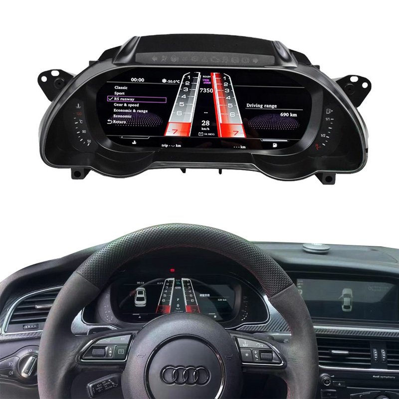 Linux System 1920*720P LCD Dashboard Display Auto Meter Instrument Digital Cluster for Audi A4 B8 A5 2008-2016