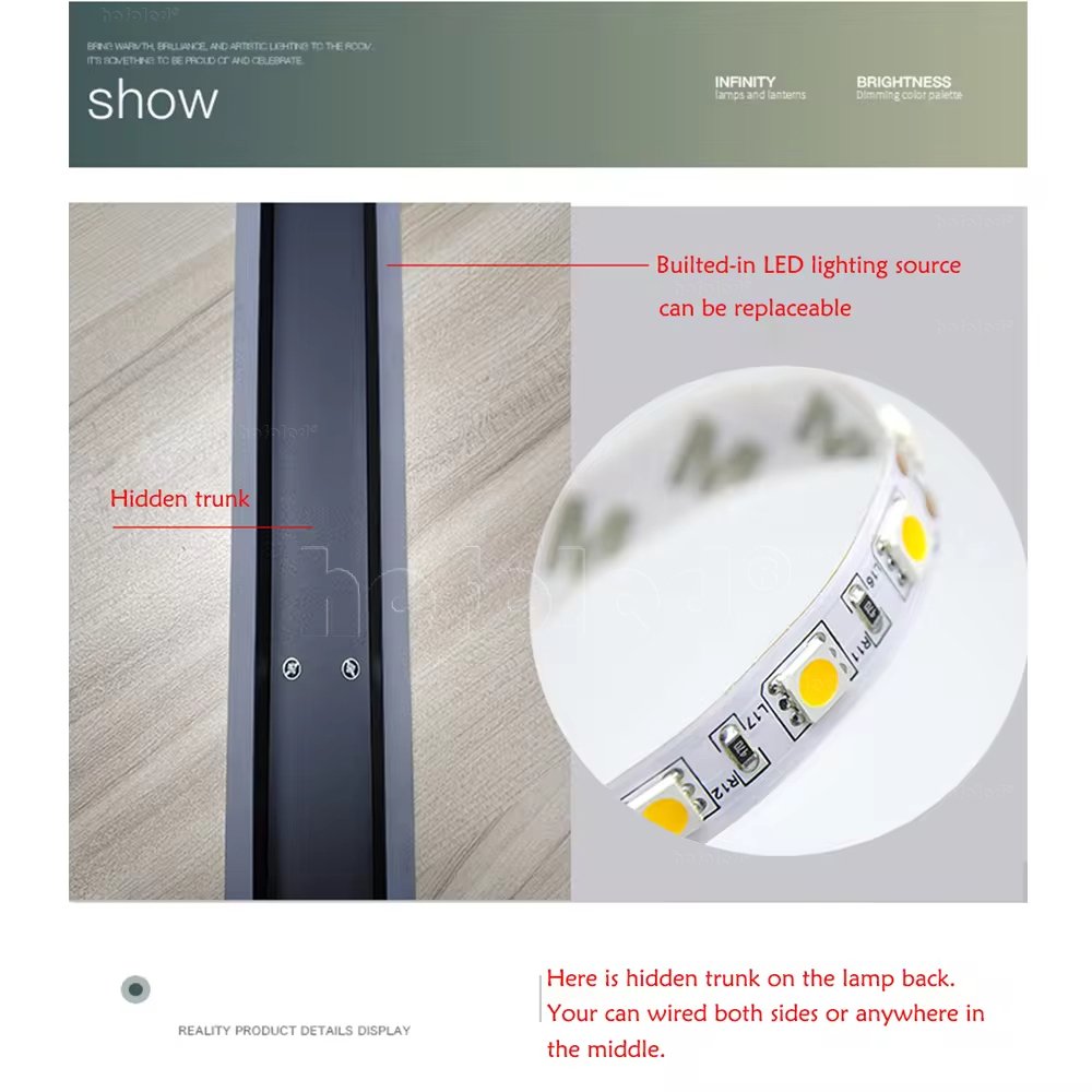 Hofoled Outdoor up and Down Exterior Linear Wall Lamp Indoor 110V 220V Sconce Lighting Home Decor Smart Long Strip Wall Light