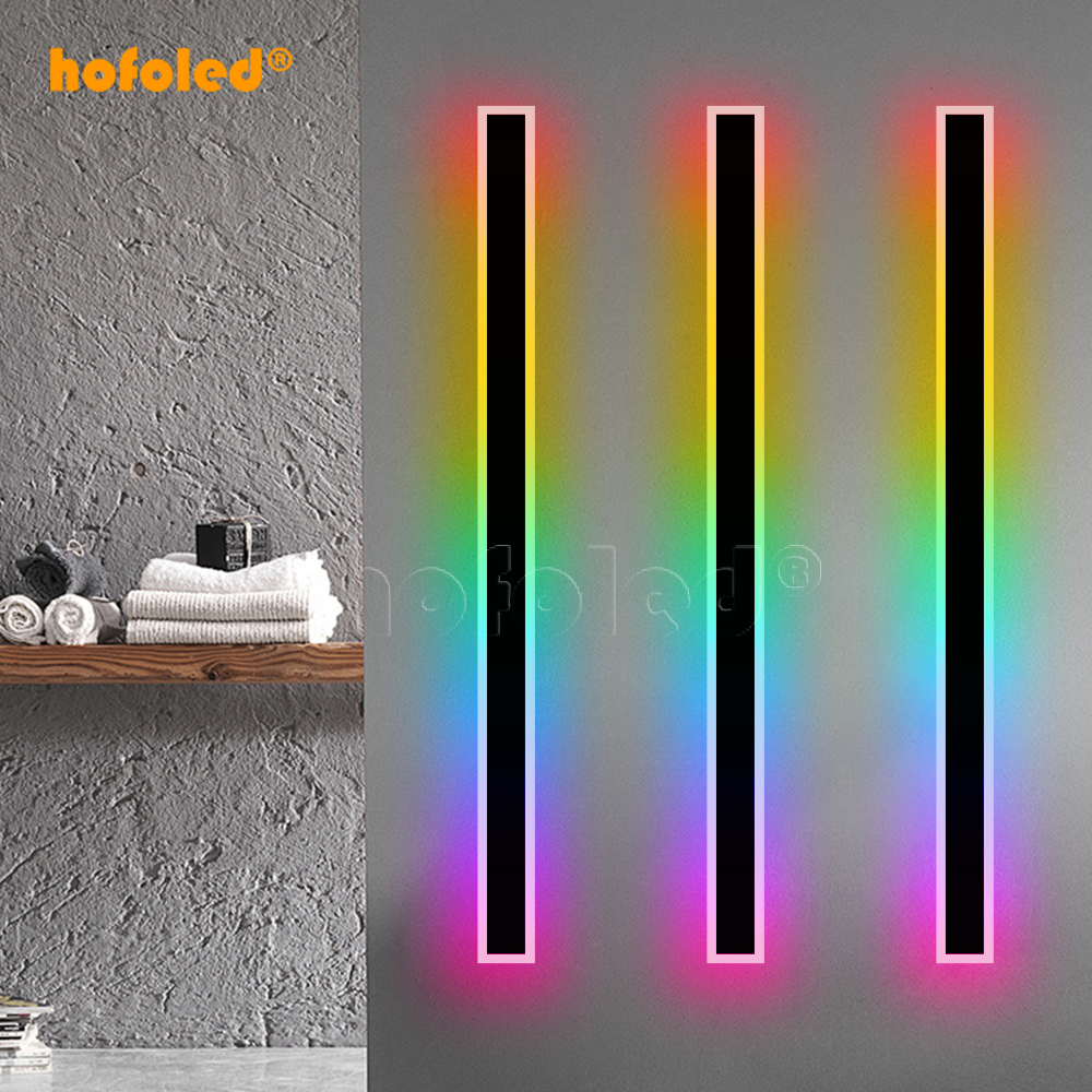 Hofoled Garden Fence Villa Smart Outdoor Minimalist Linear Wall Light RGBW RGB Wall LED Light Multicolor for Wall Home Decorate