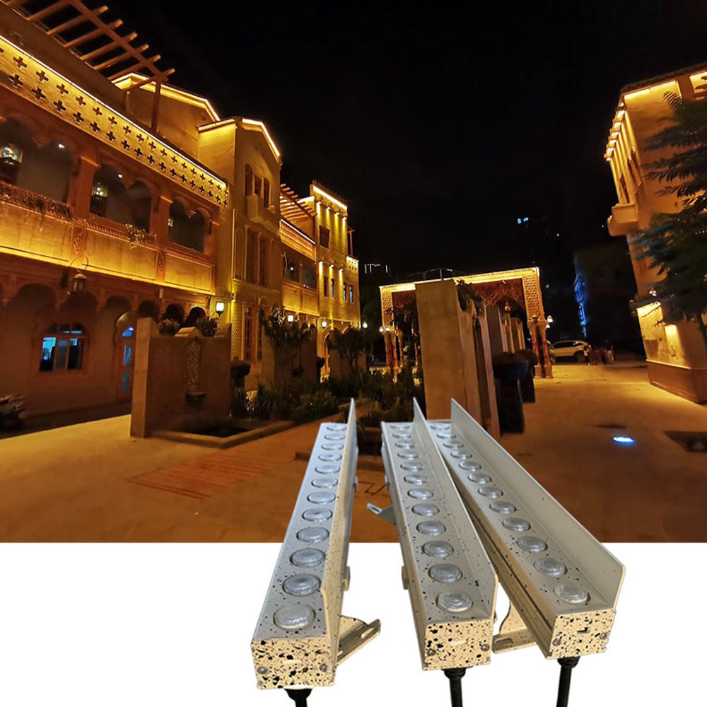 LED Linear Light 12W Outdoor Waterproof Bridge Building Warm White Lens Anti-glare Aluminum Lighting Wall Wash Light