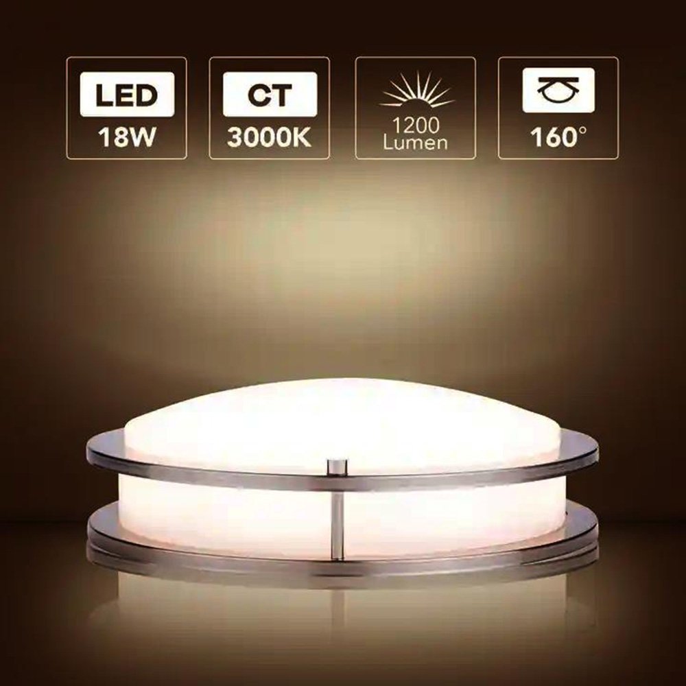 North American Hot Selling 10 Inch 12 Inch White Acrylic Round Shade ETL LED Surface Mount Ceiling Lights