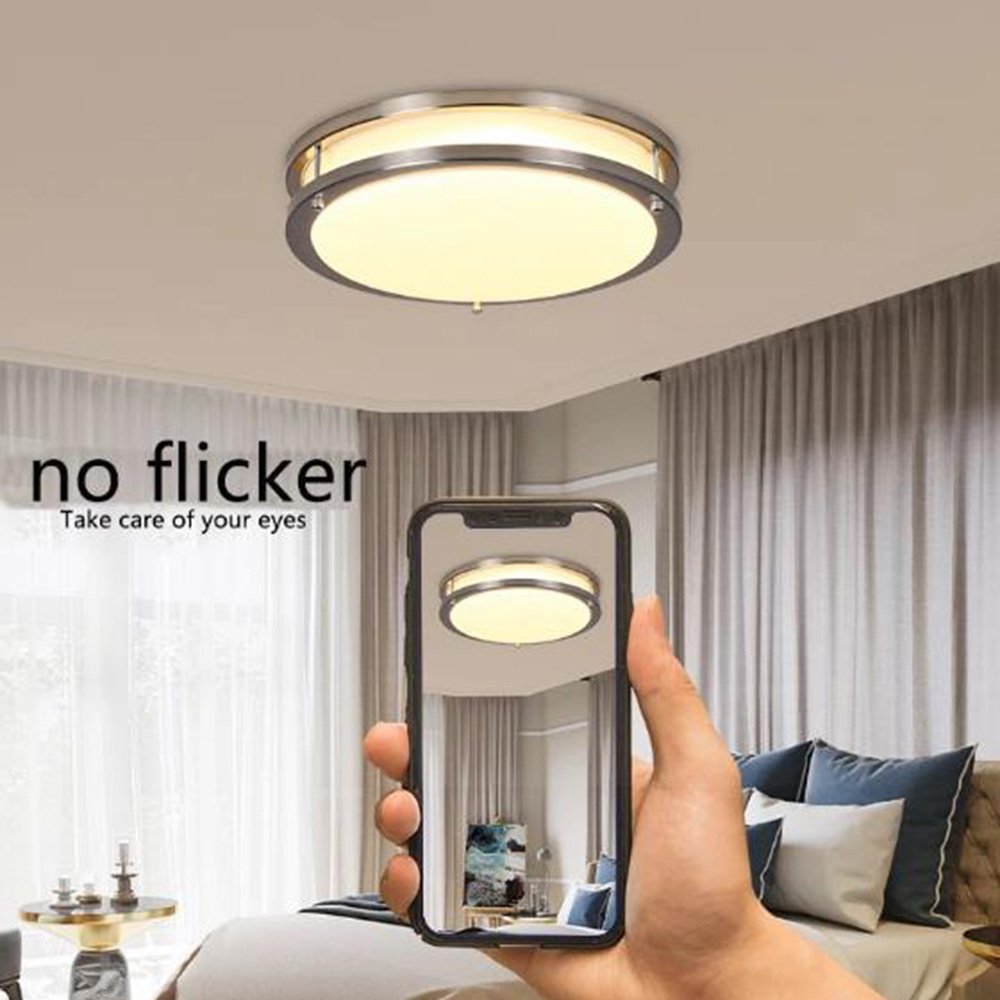 North American Hot Selling 10 Inch 12 Inch White Acrylic Round Shade ETL LED Surface Mount Ceiling Lights