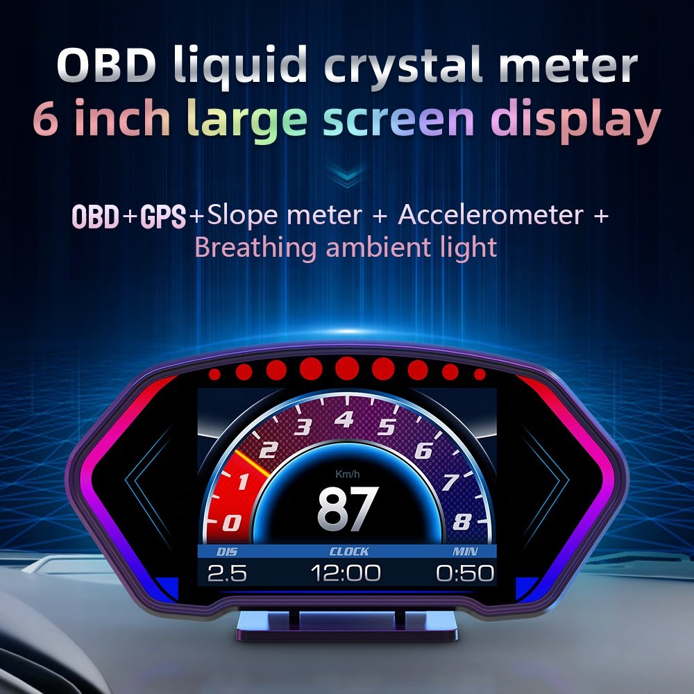 2025 OBD2 Meter Digital Gauge Speed Display Multi-function OBD GPS Car Head up HUD Displays P3 Auto Electronics