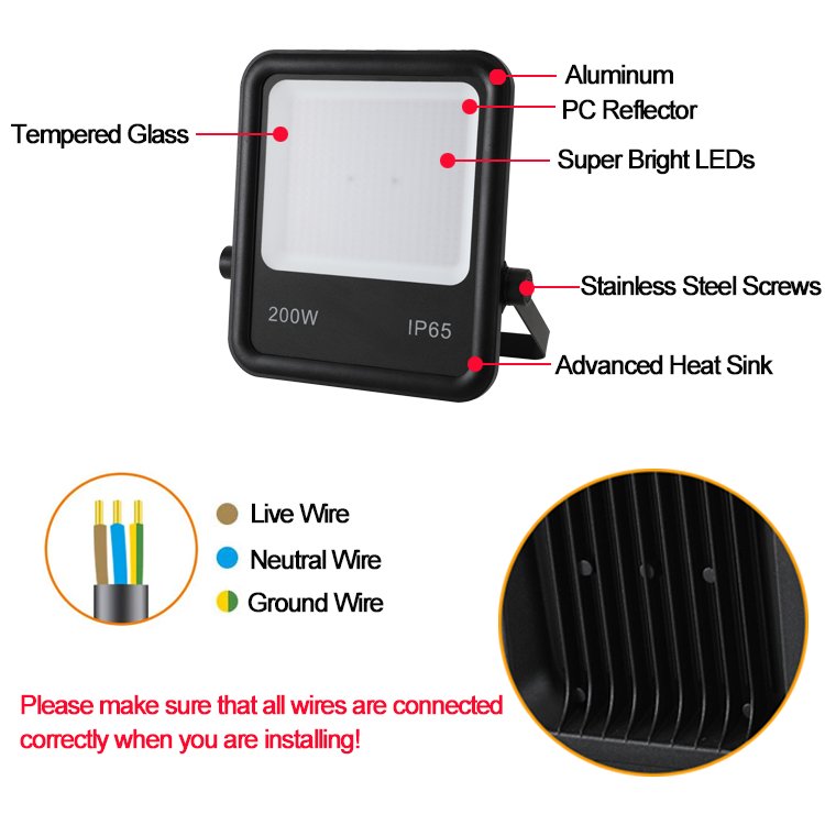 Shenzhen Manufacturer Tennis Focus Stadium Tennis Playground Court Reflector Outdoor Spotlight Led Flood Lights 200W Glare Free