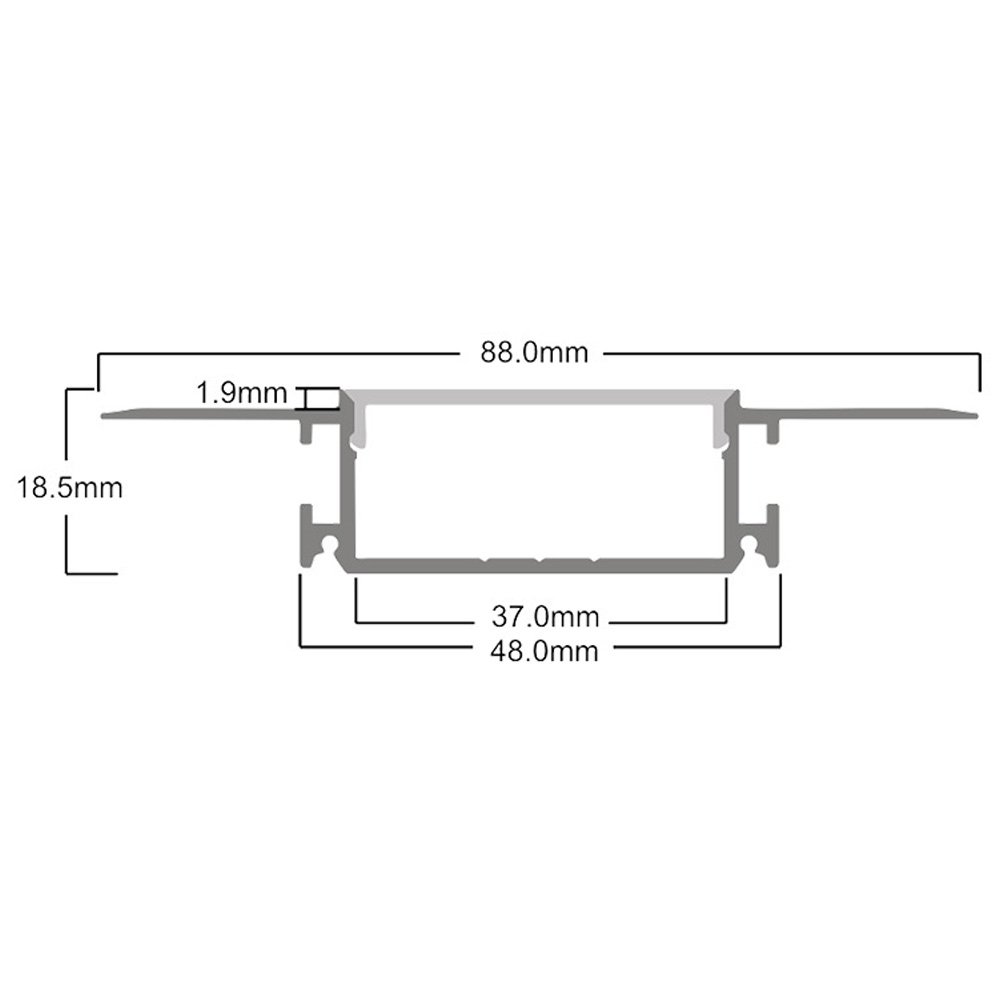 Recessed Corner Line Light Housing Kit Aluminum Alloy Light Slot Led Light with Ceiling 12v/24vLED Linear bar