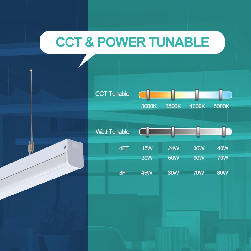 Commercial LED Linear Pendant Light Supermarket Hanging Linear Lighting Fixture