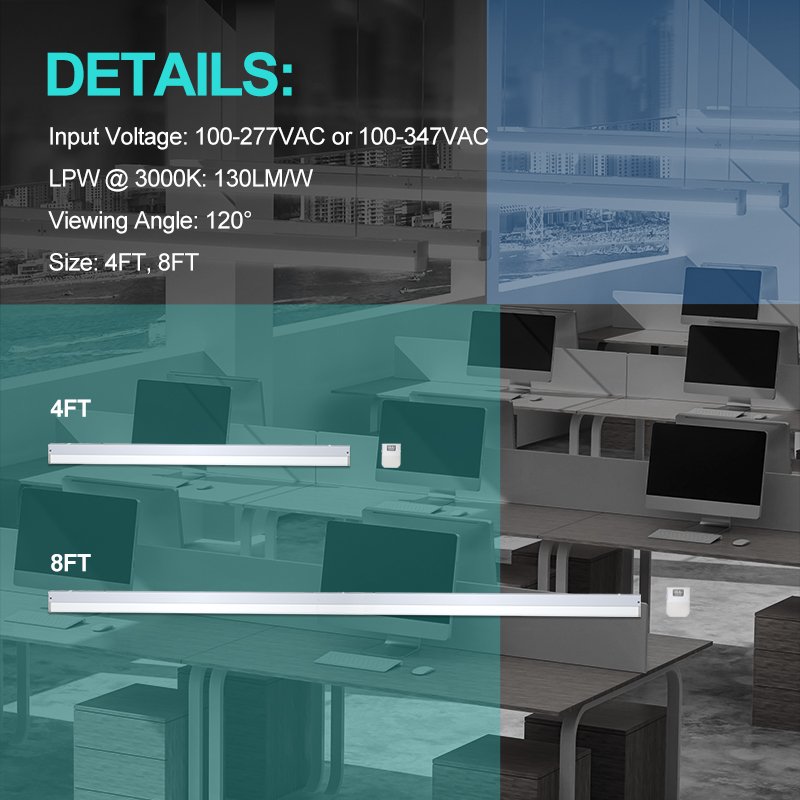 Commercial LED Linear Pendant Light Supermarket Hanging Linear Lighting Fixture
