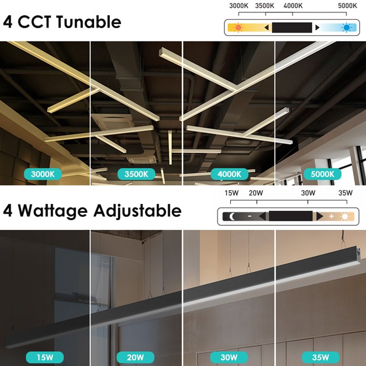 High Quality Office Modern Minimalist Lighting Aluminum CCT Ceiling Linear Light Fixture