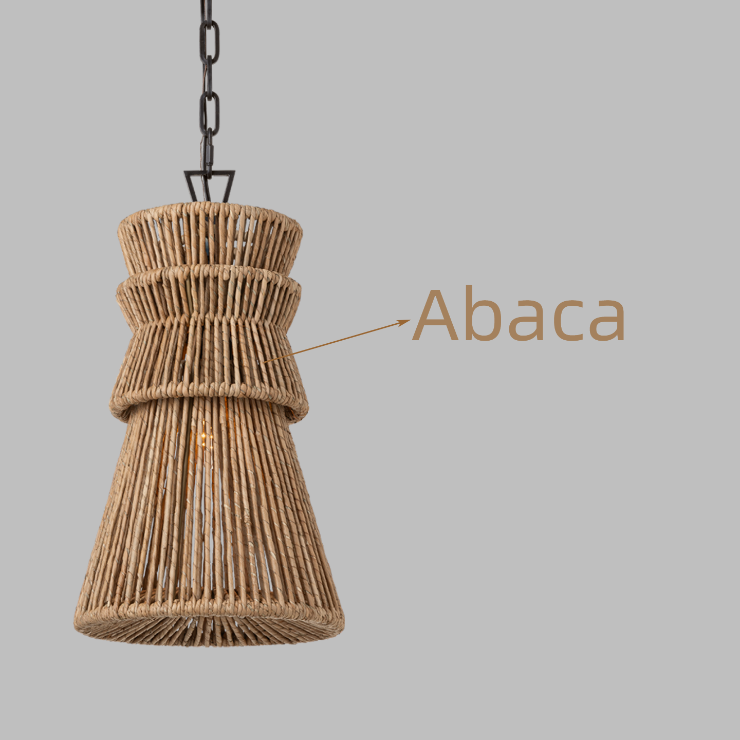 Custom Antigua Drum Chandelier Rustic Large Abaca Rope Hanging Lamp VISUAL Ceiling Chandelier for Living Room