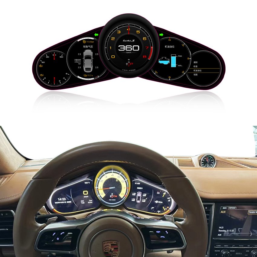 Linux System 12.3 Inch 720p Upgrade Auto Meter Virtual Cockpit Screen for Porsche Cayenne Digital Cluster 2010-2017