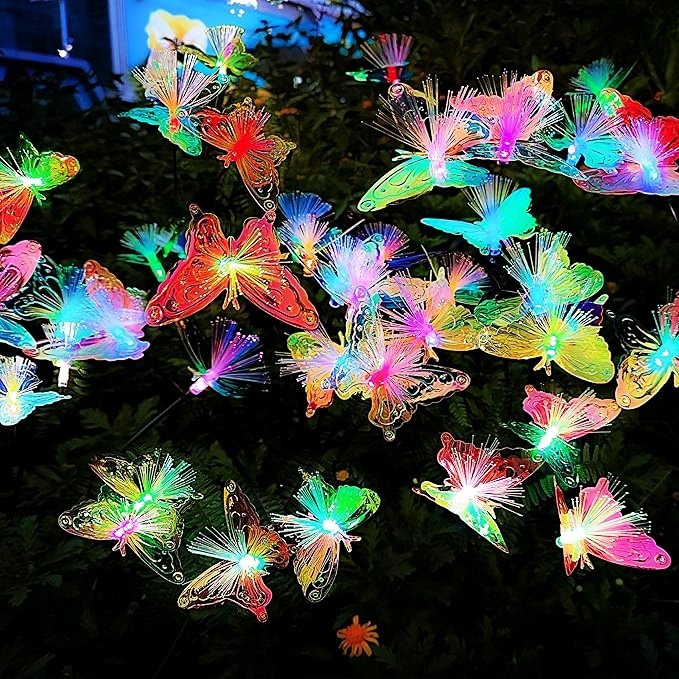 2024 Solar Butterfly Flower Light Outdoor Waterproof Garden Yard Solar Rapeseed Ground Lamp for Courtyard Party Lawn