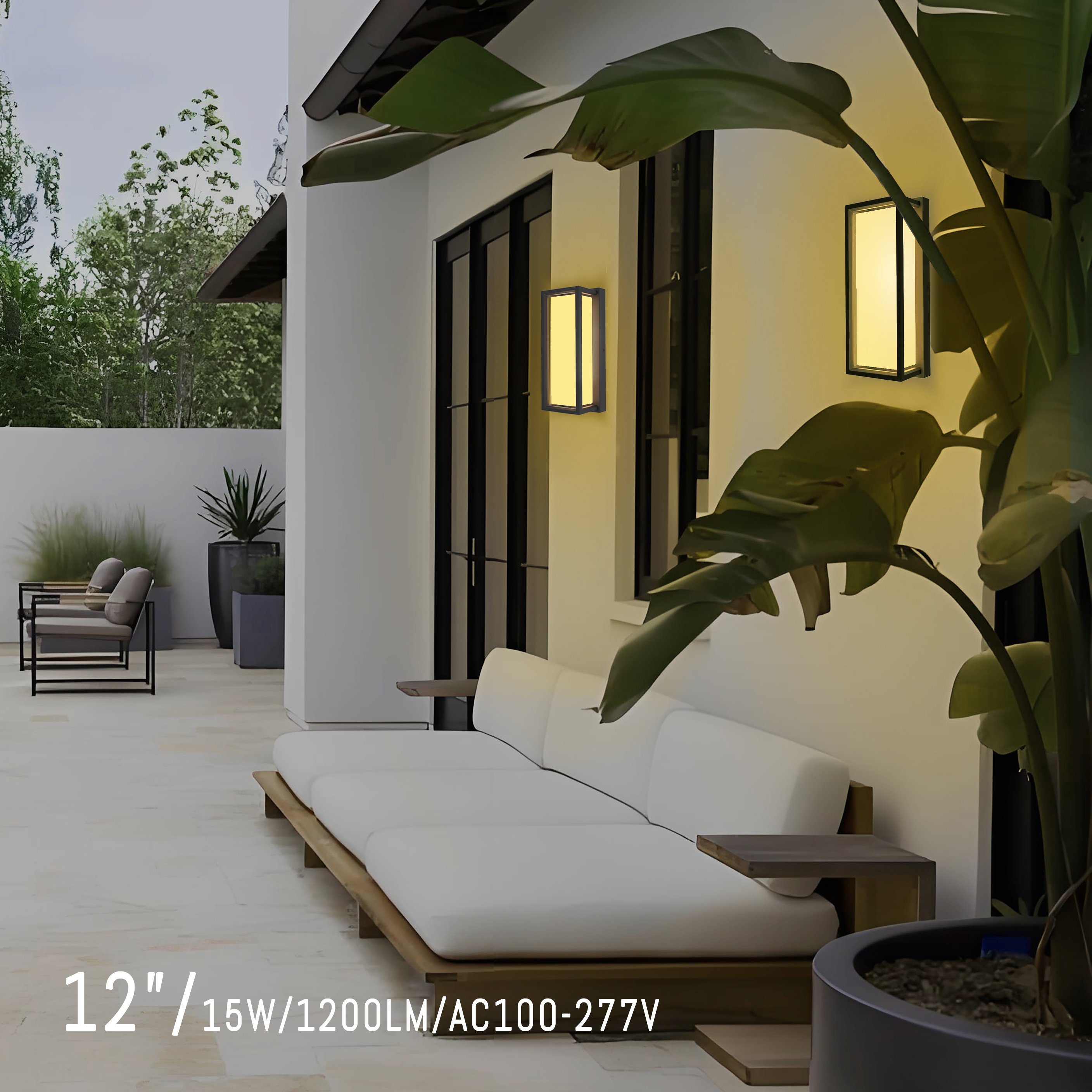 Modern Outdoor Wall Lights LED Rectangle 5CCT Tunable Exterior Lighting Fixture Waterproof Outdoor Lights for House Porch Garage