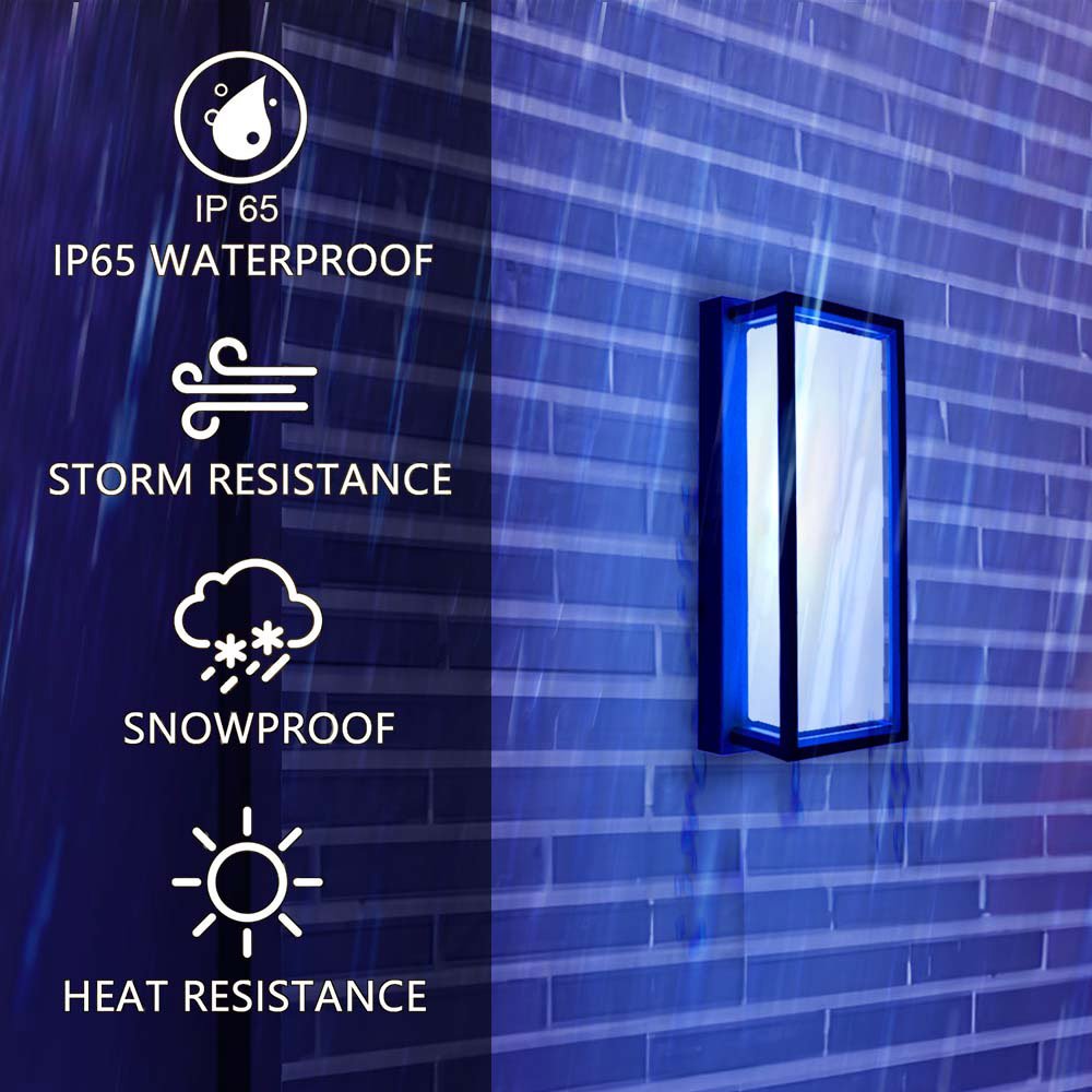 Modern Outdoor Wall Lights LED Rectangle 5CCT Tunable Exterior Lighting Fixture Waterproof Outdoor Lights for House Porch Garage