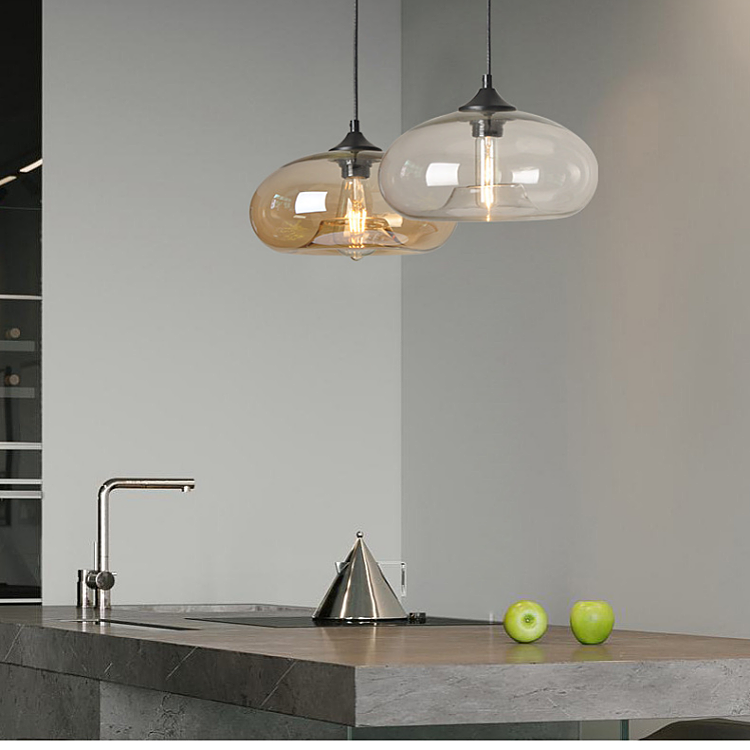 Wholesale Modern Loft Pendant Lamp Glass Lampshade LED Decorative Chandelier Indoor Simple Hanging Light for Living Room Bedroom