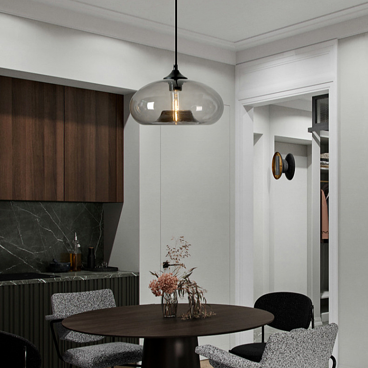 Wholesale Modern Loft Pendant Lamp Glass Lampshade LED Decorative Chandelier Indoor Simple Hanging Light for Living Room Bedroom