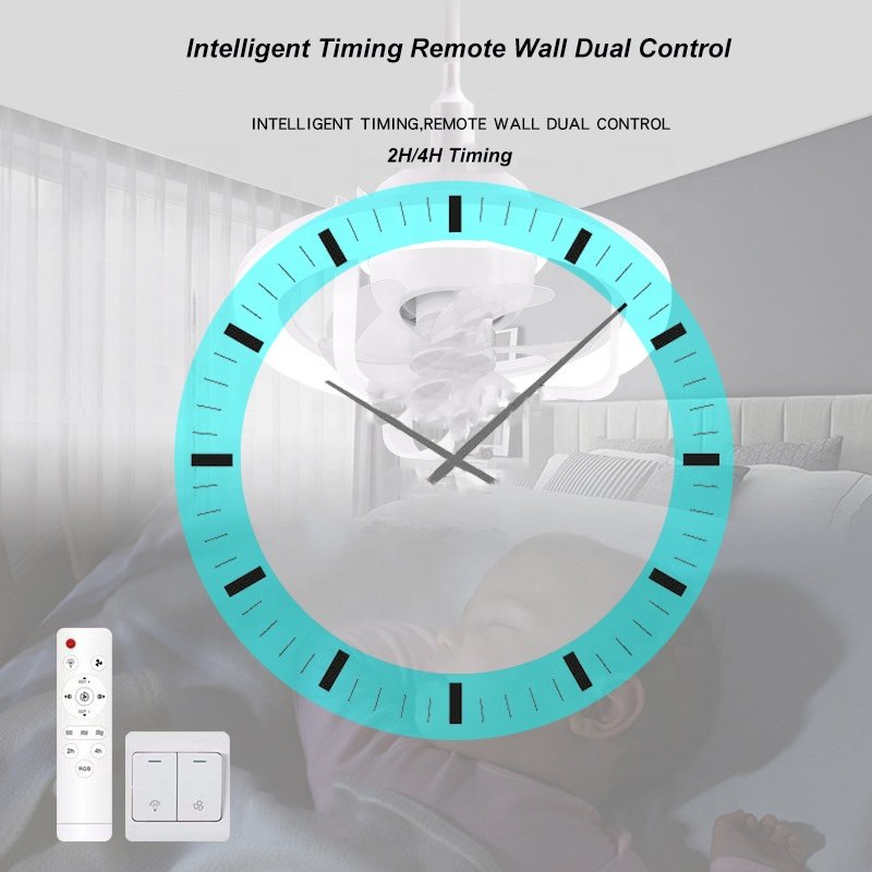 E27 3 Color Smart Fan Light With Remote Control Dimming RGB Ceiling Fan Lights for Living Room Bedroom Led Fan Lights