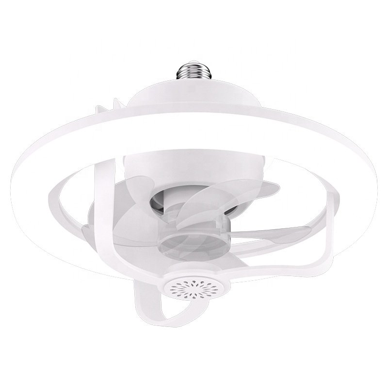 E27 3 Color Smart Fan Light With Remote Control Dimming RGB Ceiling Fan Lights for Living Room Bedroom Led Fan Lights
