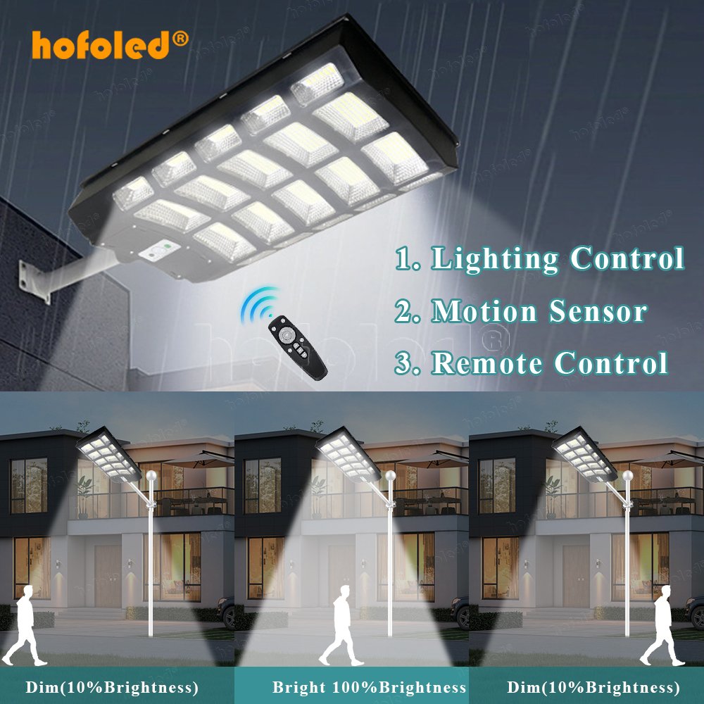 Hofoled Integrated All-in-One Solar Panel Street Light 1000W-4000W Waterproof IP65 LED Lamp with ABS Body DC Power Supply