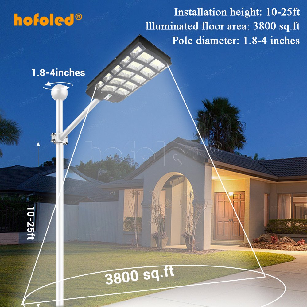 Hofoled Integrated All-in-One Solar Panel Street Light 1000W-4000W Waterproof IP65 LED Lamp with ABS Body DC Power Supply