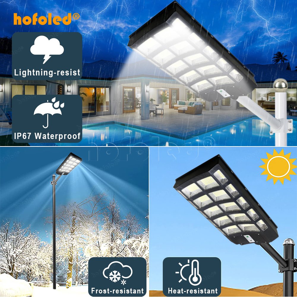 Hofoled Integrated All-in-One Solar Panel Street Light 1000W-4000W Waterproof IP65 LED Lamp with ABS Body DC Power Supply