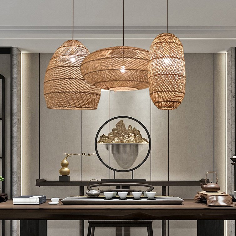 Factory Direct Home Decor Modern Handmade Natural Woven Lampshade Bamboo Lamp Rattan