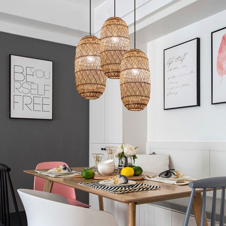 Factory Direct Home Decor Modern Handmade Natural Woven Lampshade Bamboo Lamp Rattan