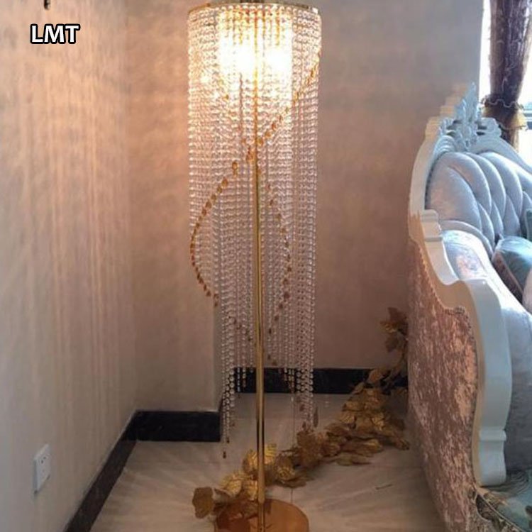 Nordic Corner Designer Crystal Floor Standing Lamp Modern Home Decor Curtain Shaped Living Room Luxury Floor Lamp
