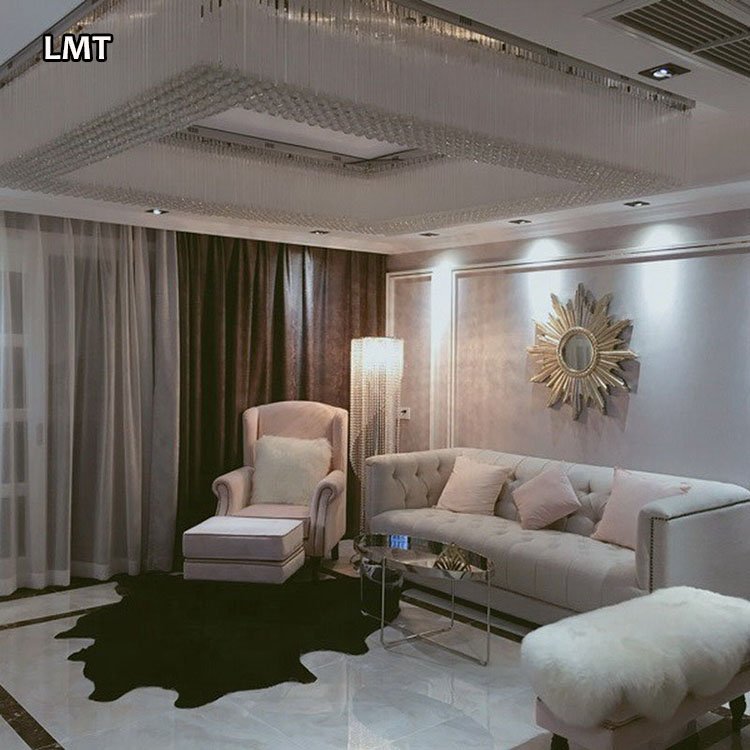 Nordic Corner Designer Crystal Floor Standing Lamp Modern Home Decor Curtain Shaped Living Room Luxury Floor Lamp
