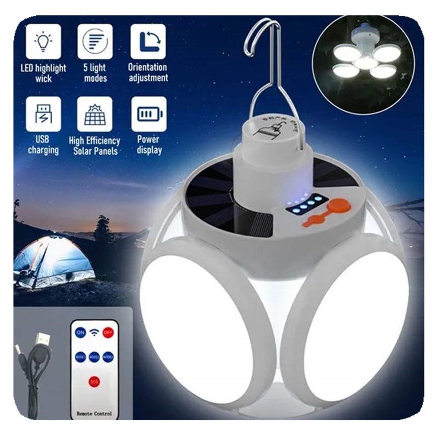 Home Remodeling Custom BAHE Energy Saving Multifunction Solar Camping Lantern Portable Foldable UFO Ball Bulb LED Light for Night Market