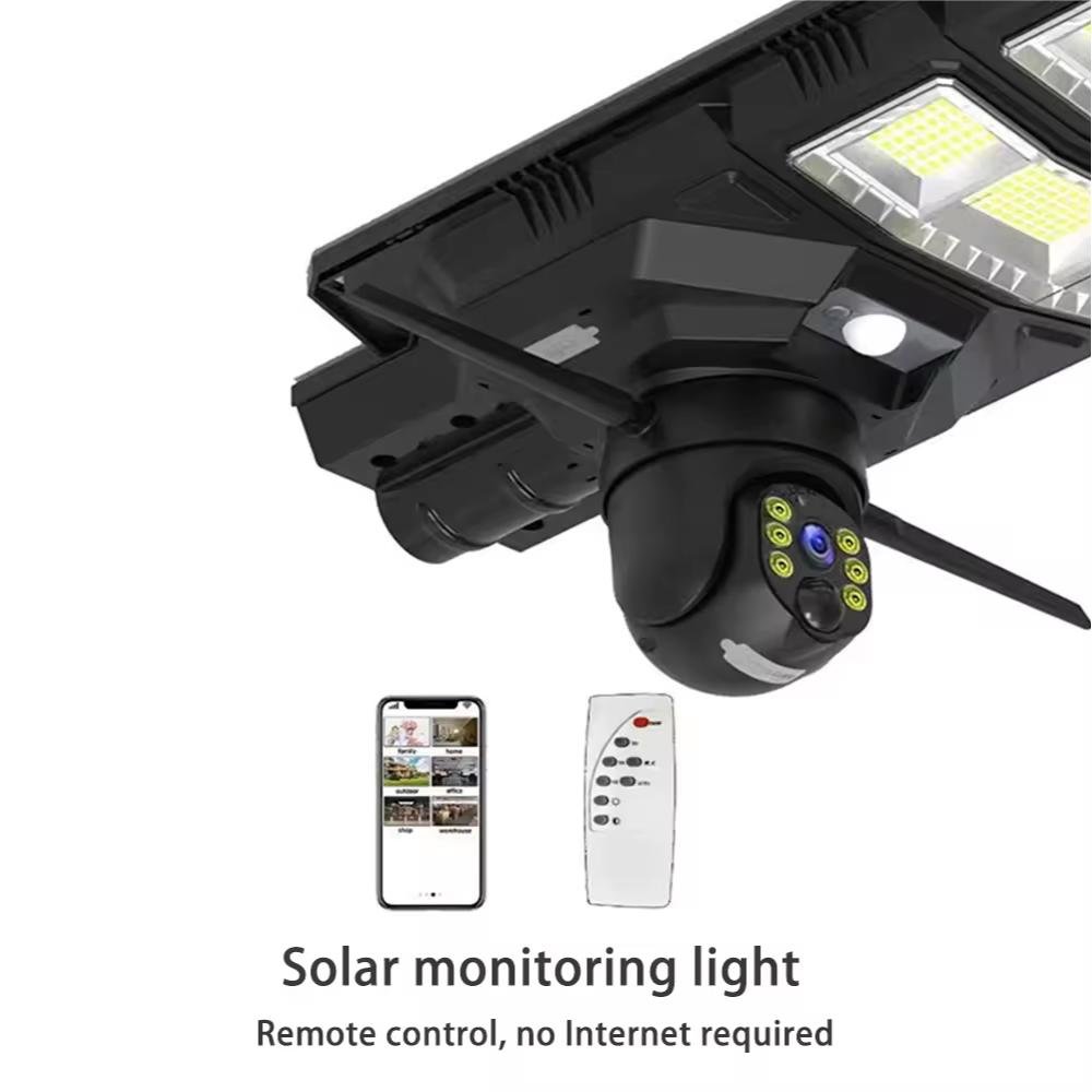 Omsen 300W Solar Security Street Light With Outdoor Cctv Camera 4G With Poles Lamparas Solares Waterproof Ip67