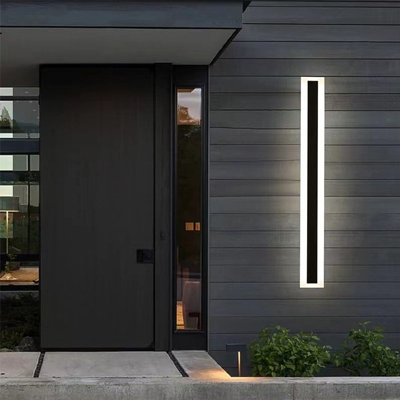 Top Sale Black Corridor Decorative Ip65 Modern Waterproof Long Strip Outdoor LED Wall Light