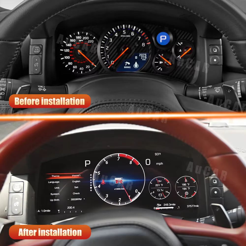 AuCAR Linux Instrument Cluster for Infiniti Q50 Q60 QX80 BMW F10 5 Series Maserati Gran Turismo Toyota Prado 150 Car Stereo