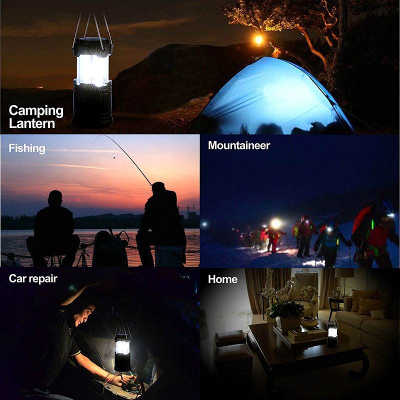 Rechargeable Type-C Portable Foldable Camping Lamp Solar Charging Lamp Hanging Outdoor Camping Lights With Magnet Hook