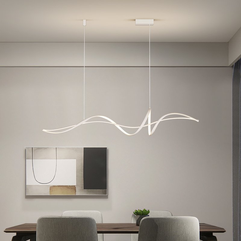Contemporary Minimalist LED Glass Chandelier Modern Ceiling Light Design for Living Room Black Line Pendant Lights Chandeliers