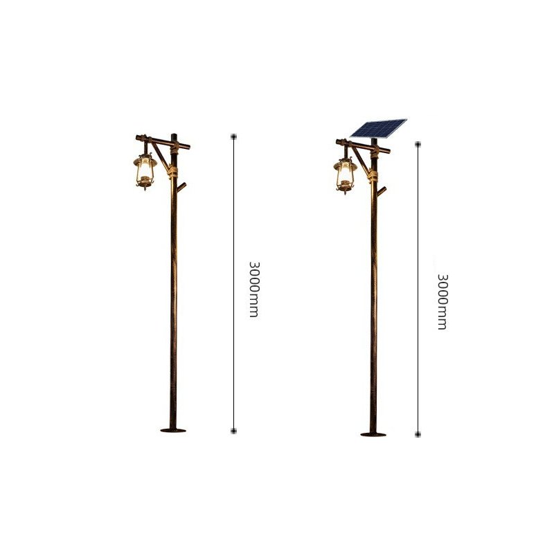 Outdoor LED Retro Street Light Solar 3 Meters Antique High Post Park Decorative Lighting Landscape Light