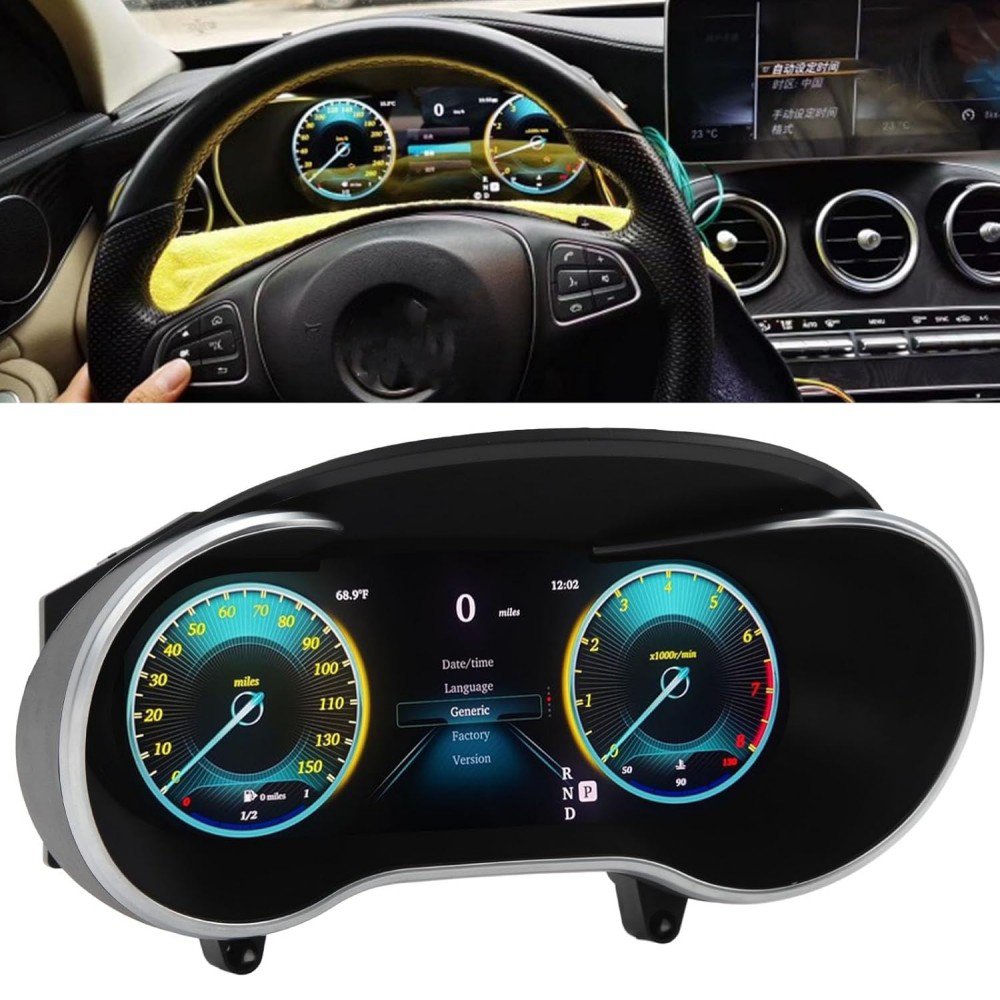 High Definition Car LCD Digital Instrument for Mercedes Benz C-class 2015- 2021 W205 GLC X253 Mechanical Instrument Upgrade