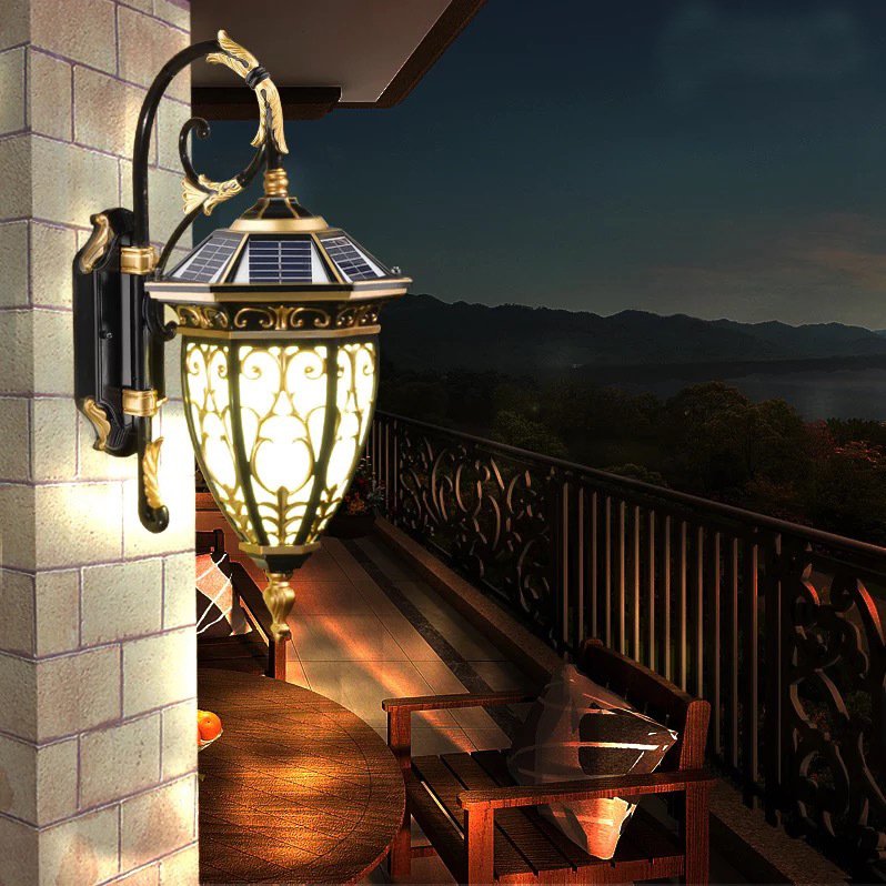 Vintage Waterproof Exterior Retro Water Drop Glass Decorative Outdoor Lighting Aluminum Metal Glass Box Outdoor Wall Lamp