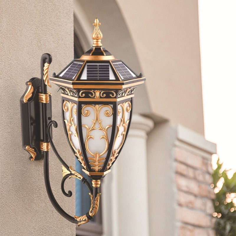 Vintage Waterproof Exterior Retro Water Drop Glass Decorative Outdoor Lighting Aluminum Metal Glass Box Outdoor Wall Lamp